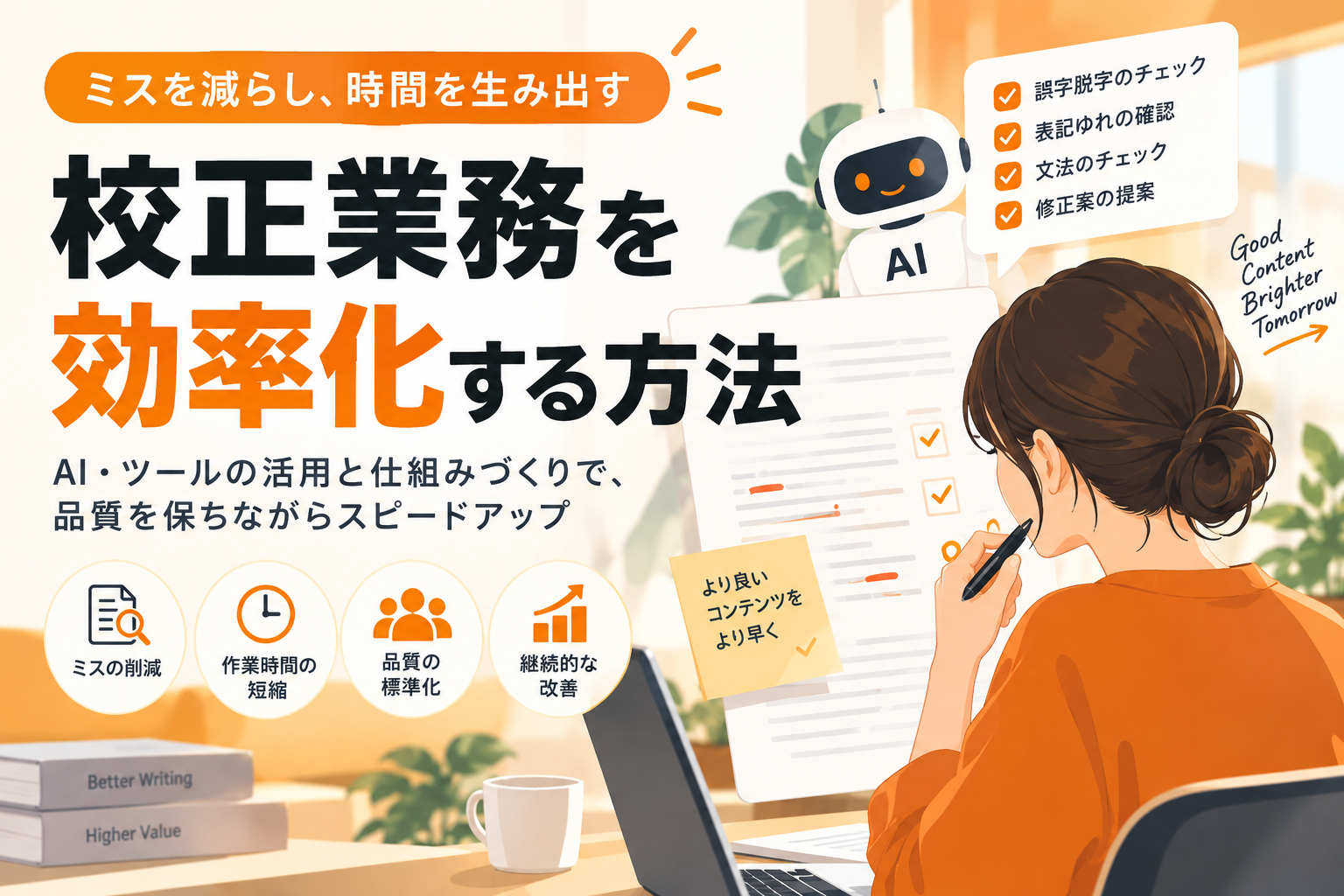 校正を効率化する方法｜AI・ツールを活用して品質を落とさず作業時間を短縮