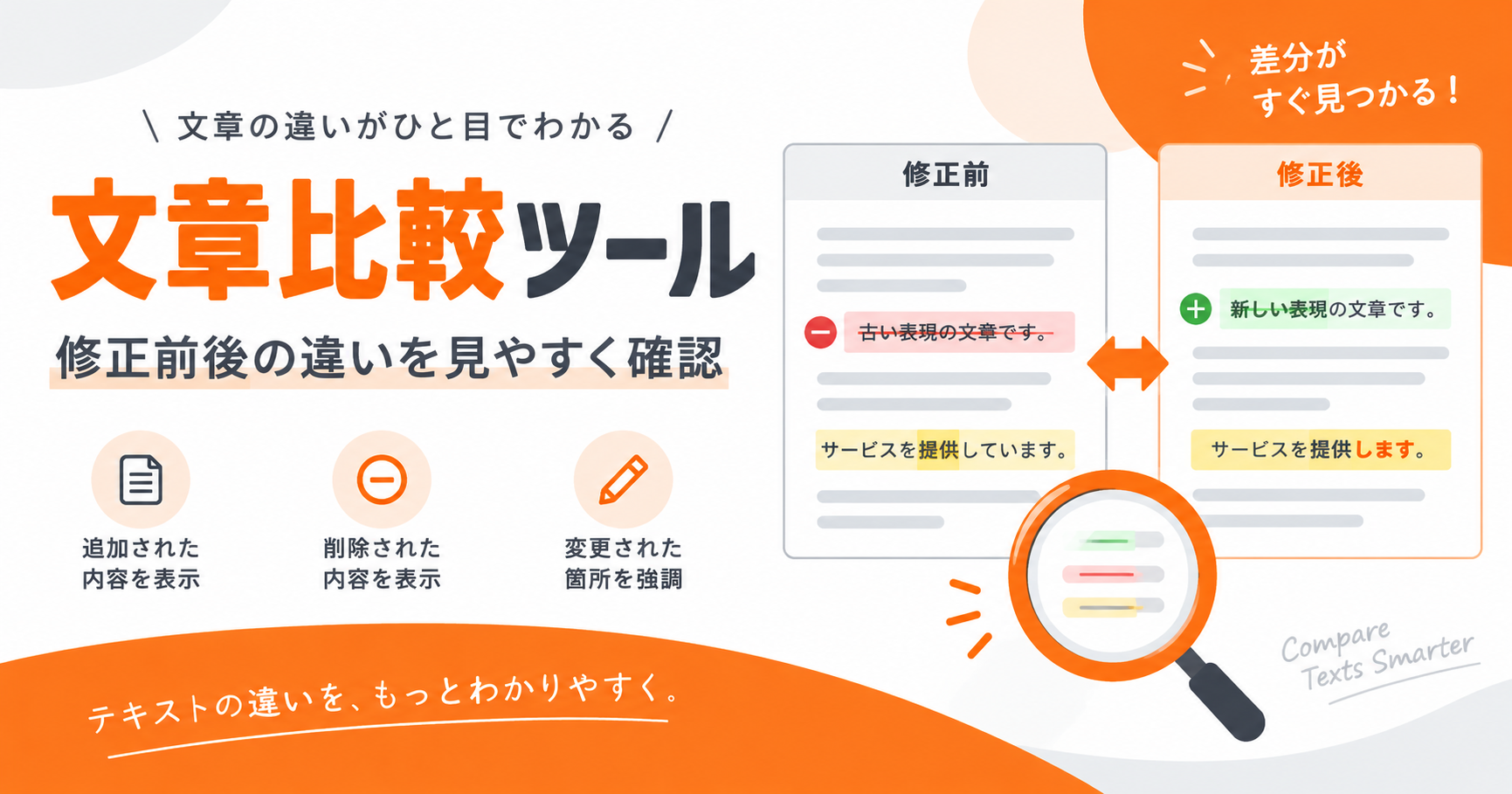 文章比較ツールとは？2つの文章の差分を確認する方法・選び方を解説
